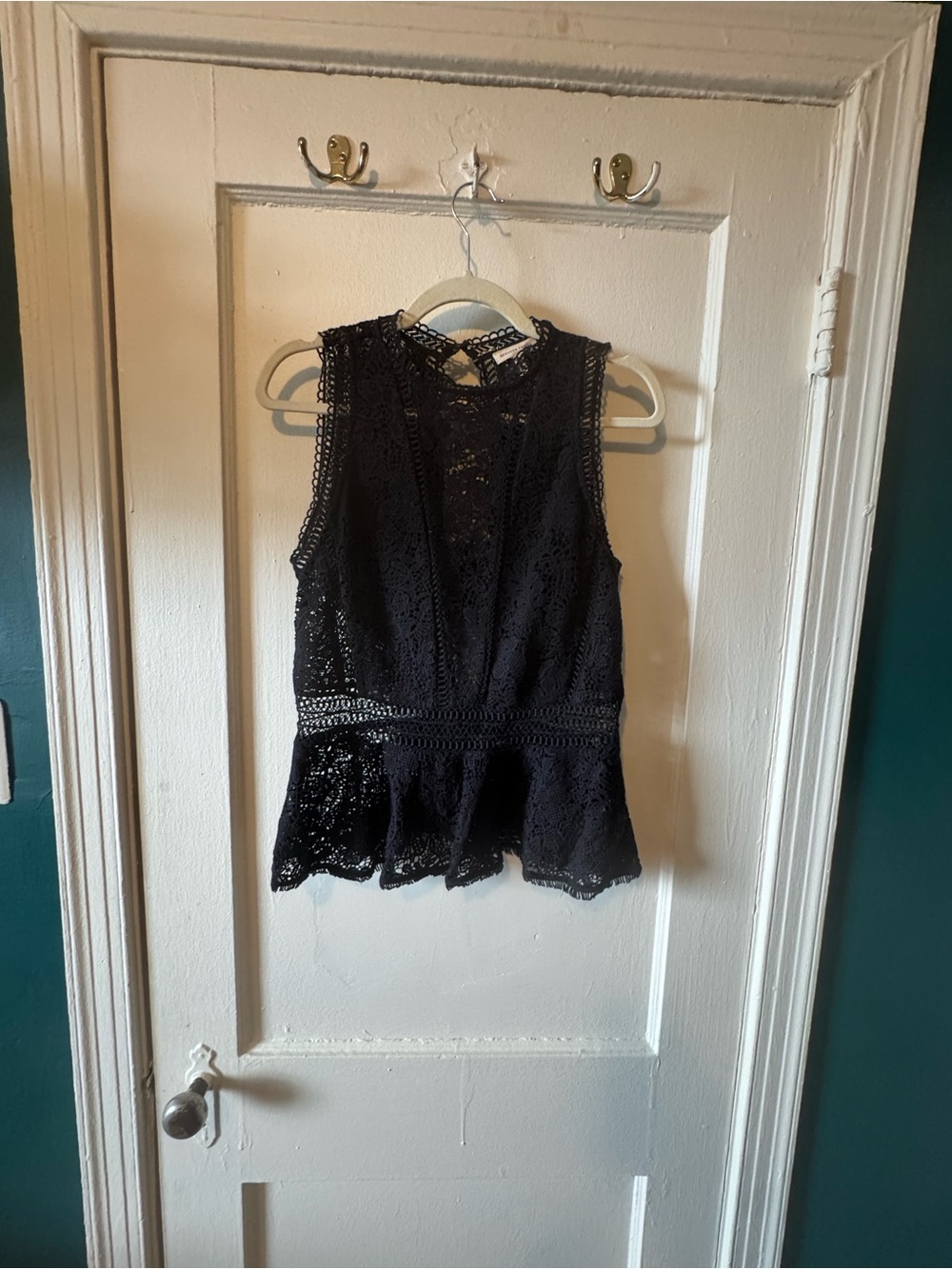 Rebecca Taylor - Sleeveless Black Lace Peplum Top - Feminine Detail